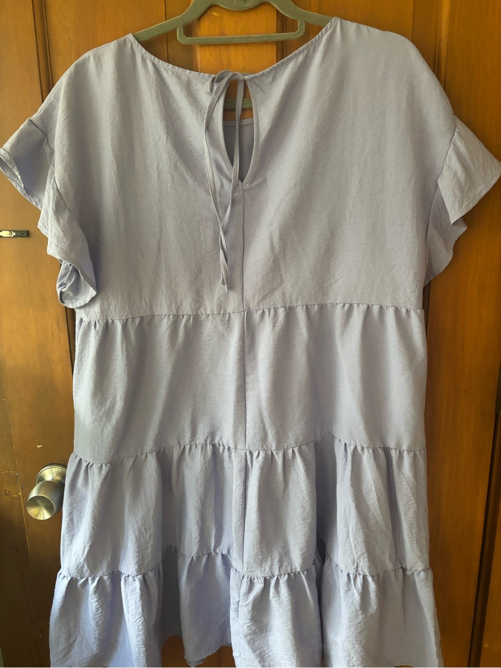 Nine West Lavender Tiered Flutter-Sleeve Mini Dress - Picture 3 of 4
